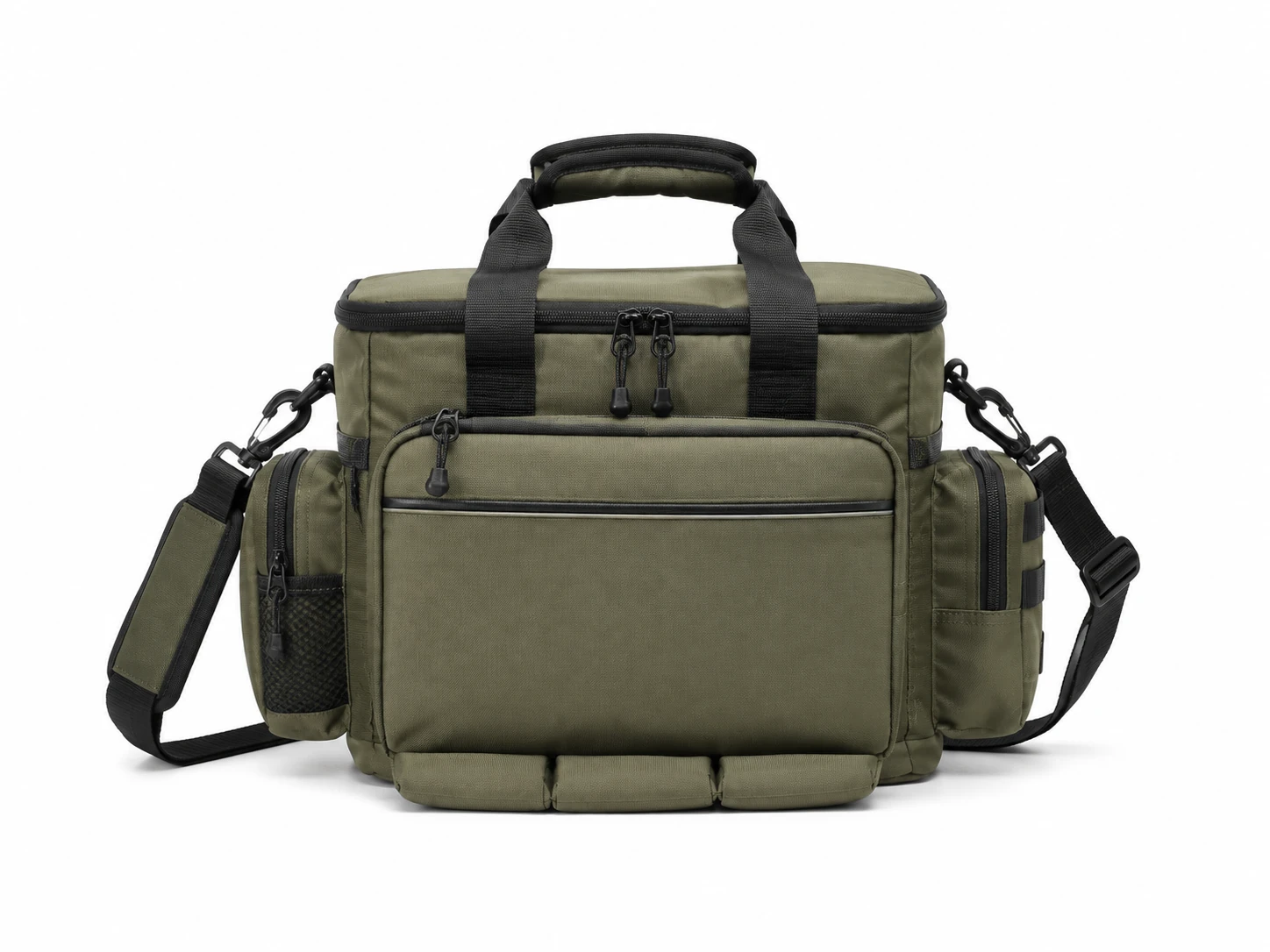 fishing A durable fishing bag designed to organize and carry essential fishing gear.