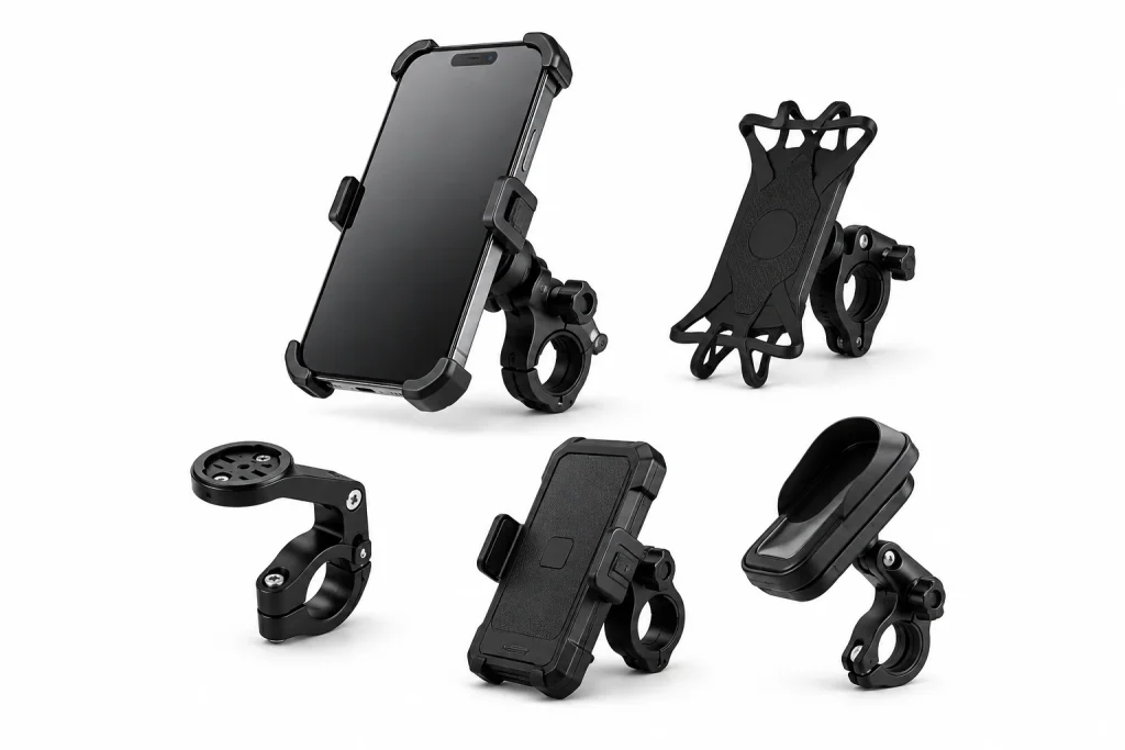 cycling Custom bicycle phone mounts for handlebars and stems, compatible with different smartphones and OEM projects.