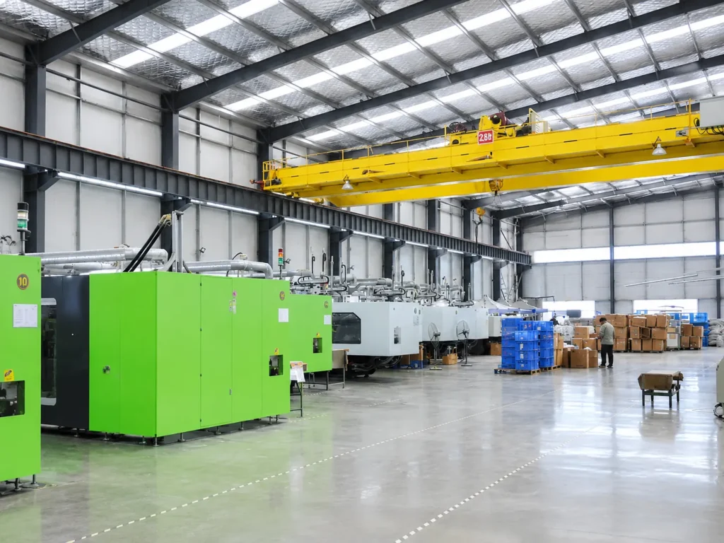 Travel product manufacturing equipment in a modern factory in China