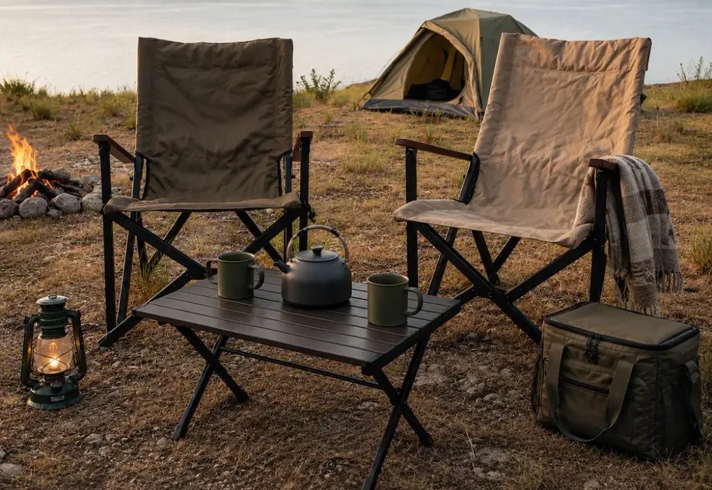 How to Source Custom Camping Chairs from China Custom camping chairs sourced from China in an outdoor campsite.